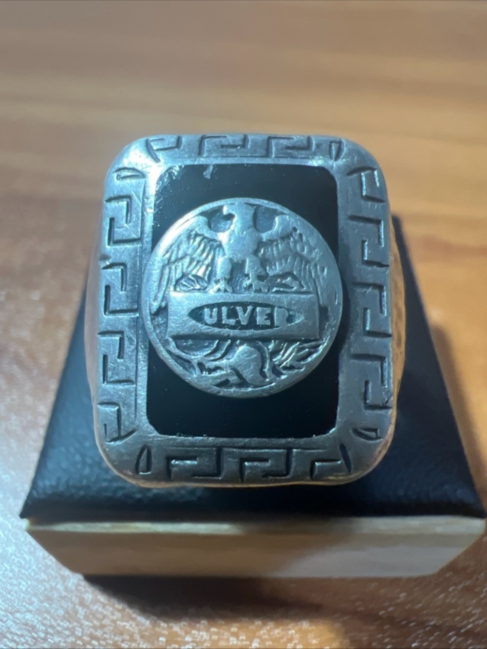 Antique Sterling Silver Culver Academics Alumni Class Signet Onyx Ring Sz 9